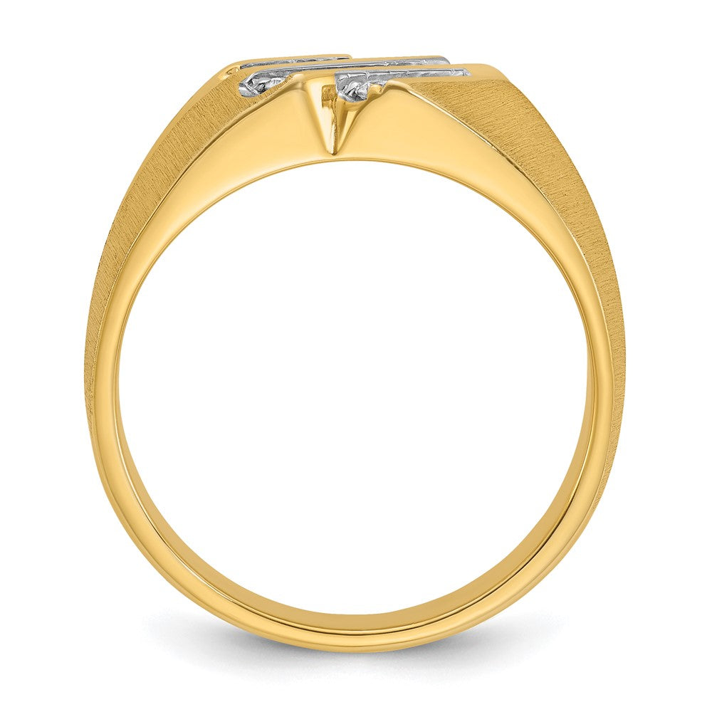 14K Gelbgold Herren-Ring mit 0,25K Diamant