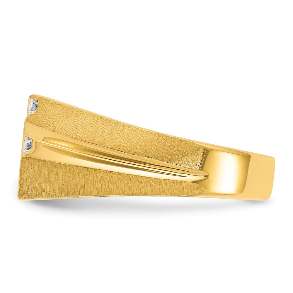 14K Gelbgold Herren-Ring mit 0,25K Diamant