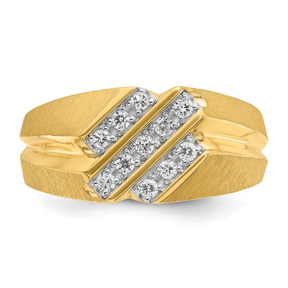 14K Gelbgold Herren-Ring mit 0,25K Diamant