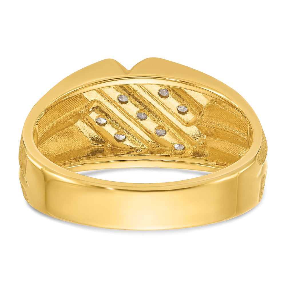 14K Gelbgold Herren-Ring mit 0,25K Diamant