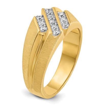 14K Gelbgold Herren-Ring mit 0,25K Diamant
