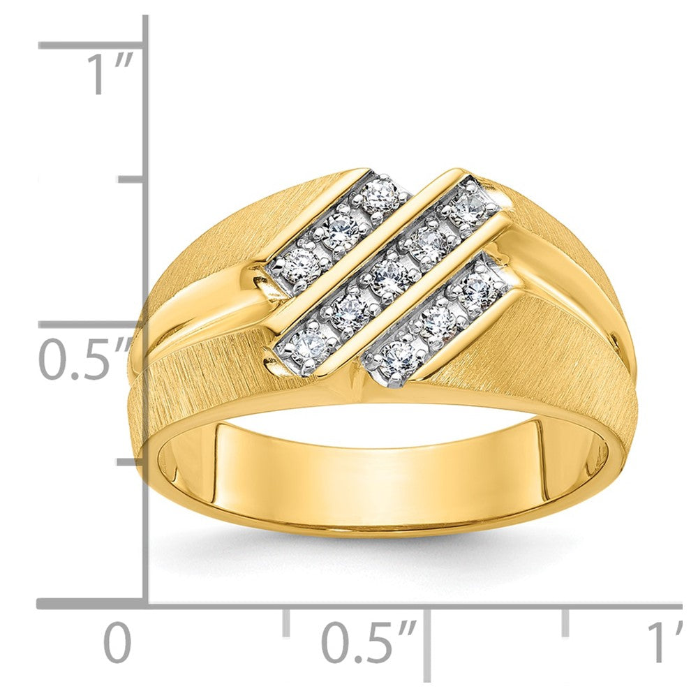 14K Gelbgold Herren-Ring mit 0,25K Diamant