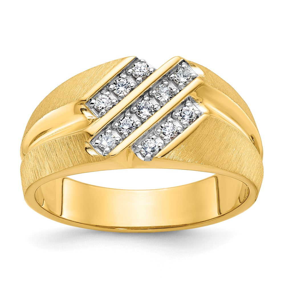 14K Gelbgold Herren-Ring mit 0,25K Diamant