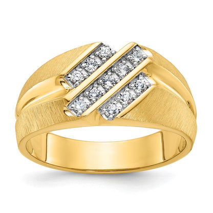 14K Gelbgold Herren-Ring mit 0,25K Diamant
