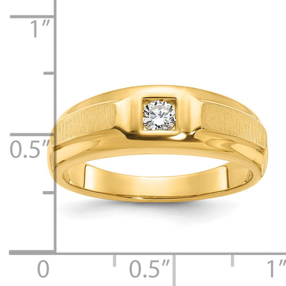 10K Gelbgold Ibgoodman Herren Poliert und Satiniert Diamant Komplett Ring