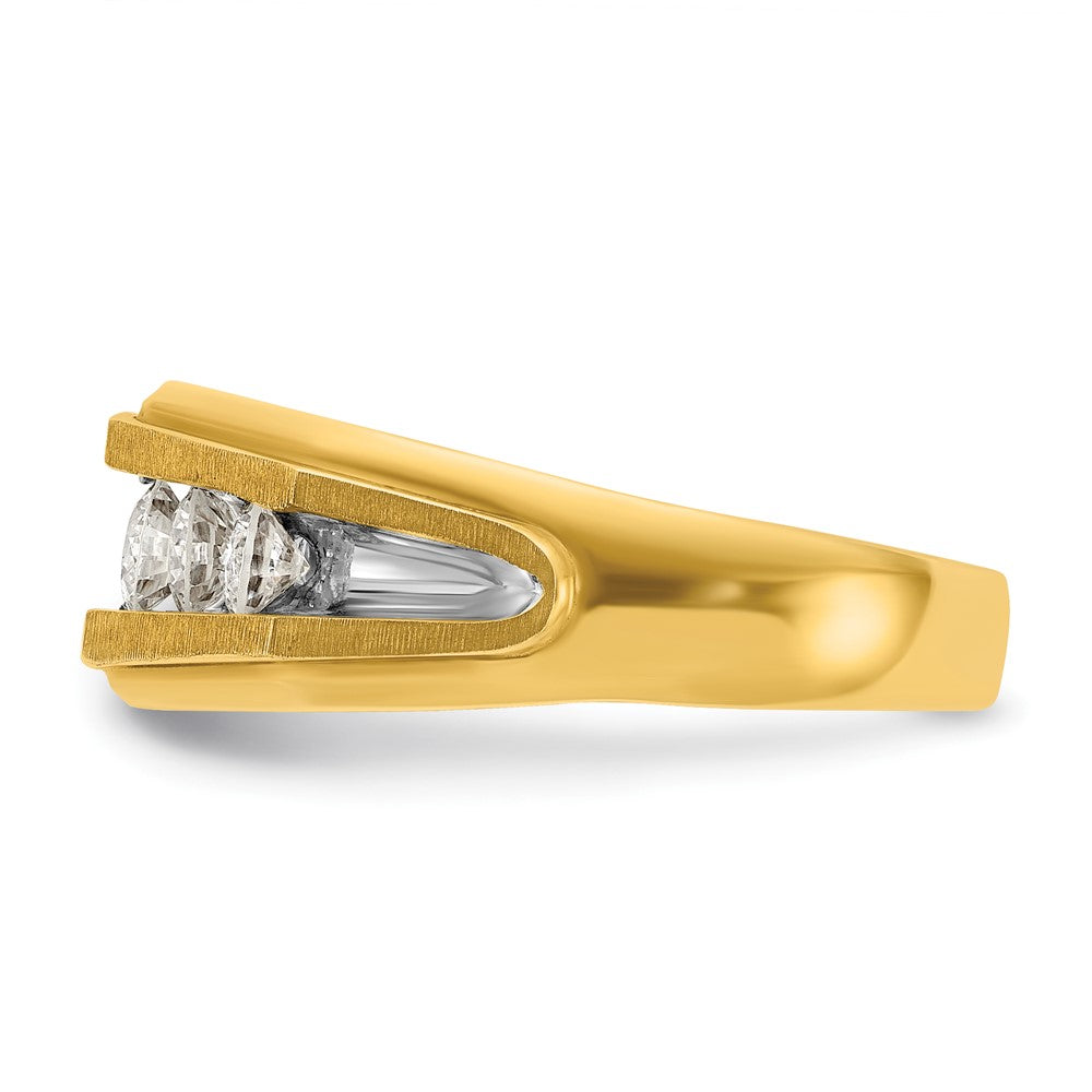 14K Gelbgold & Roségold mit Weißrhodium-Beschichtung, Herren-Diamantring mit 1K, komplett besetzt