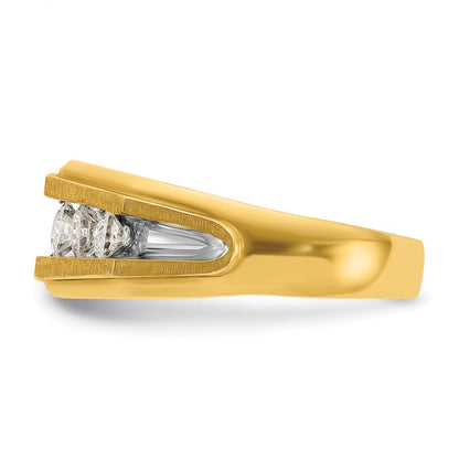 14K Gelbgold & Roségold mit Weißrhodium-Beschichtung, Herren-Diamantring mit 1K, komplett besetzt