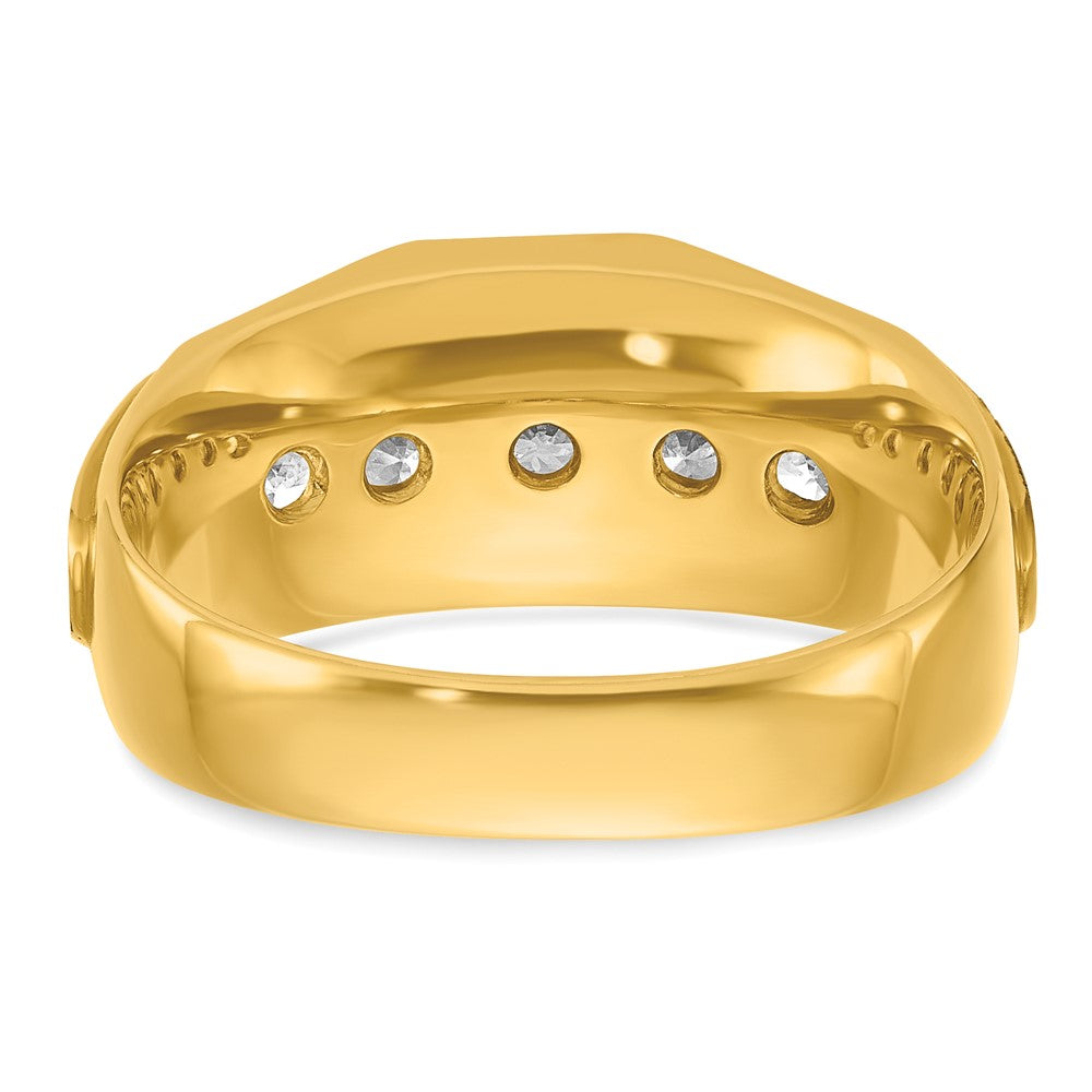 14K Gelbgold & Roségold mit Weißrhodium-Beschichtung, Herren-Diamantring mit 1K, komplett besetzt