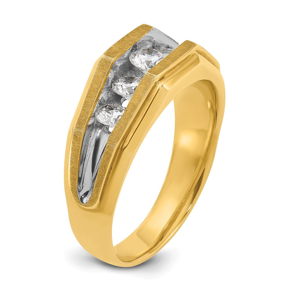14K Gelbgold & Roségold mit Weißrhodium-Beschichtung, Herren-Diamantring mit 1K, komplett besetzt