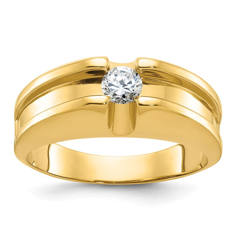 14K Gelbgold Herren-Ring mit 0,33K Diamanten, komplett besetzt