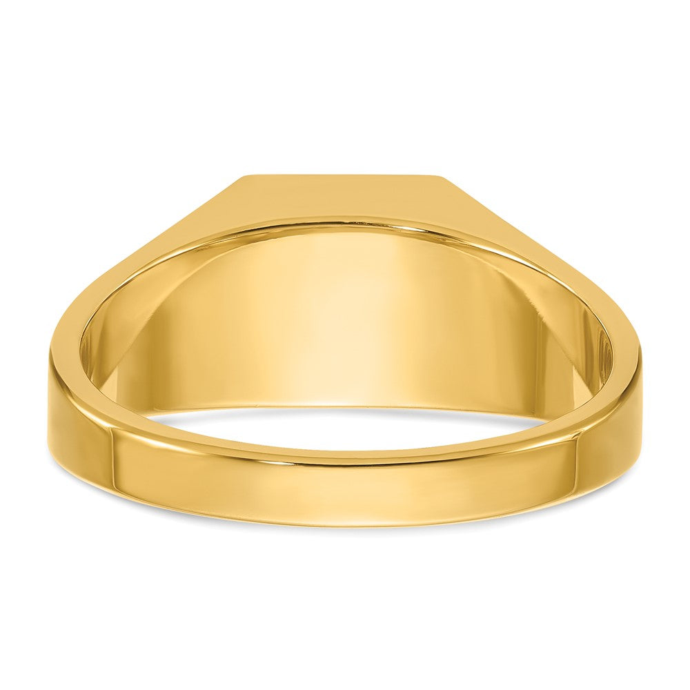 14K Gelbgold Herren-Ring poliert mit 0,25K Diamanten, komplett besetzt