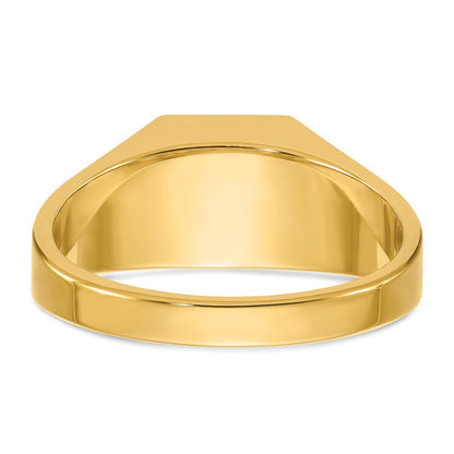 14K Gelbgold Herren-Ring poliert mit 0,25K Diamanten, komplett besetzt