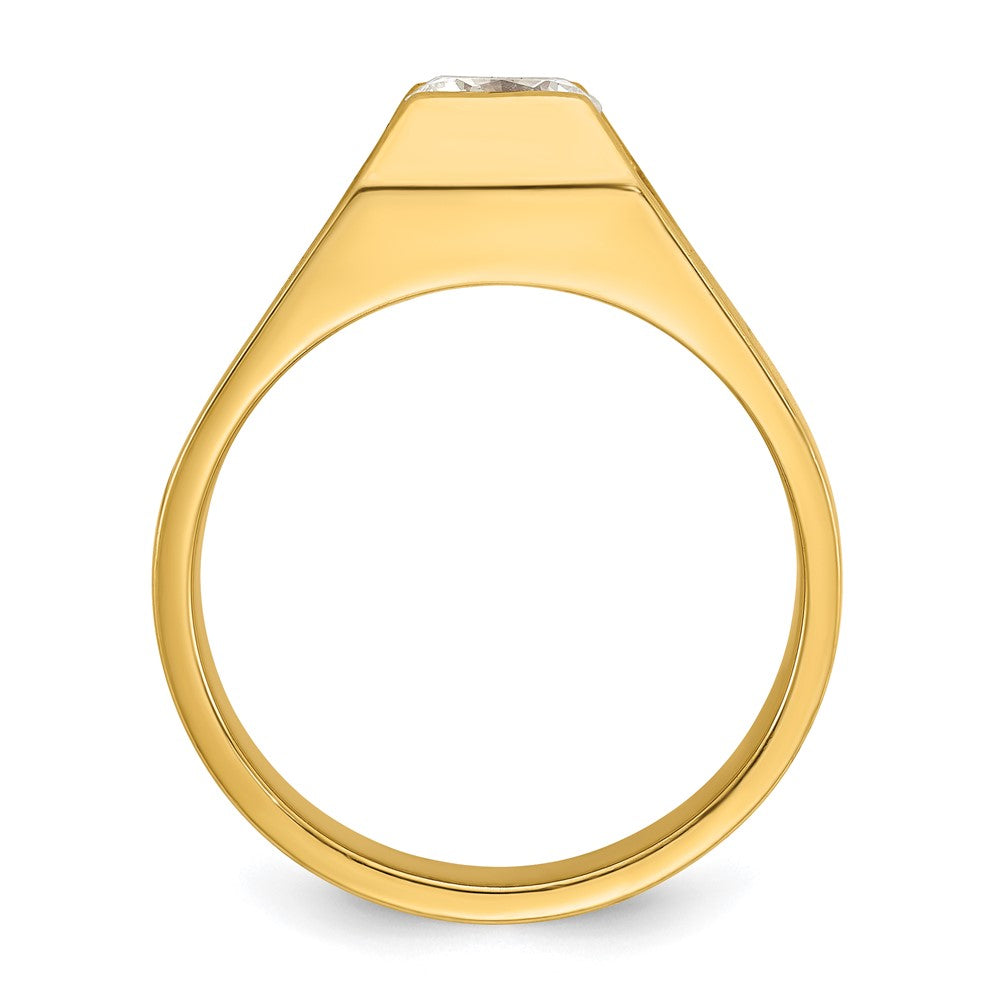 14K Gelbgold Ring mit 1 ct. im Labor gezüchteten Diamanten, VS/SI+ G+, Herren