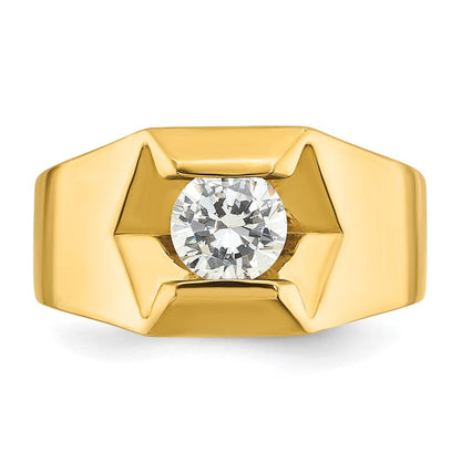 14K Gelbgold Ring mit 1 ct. im Labor gezüchteten Diamanten, VS/SI+ G+, Herren