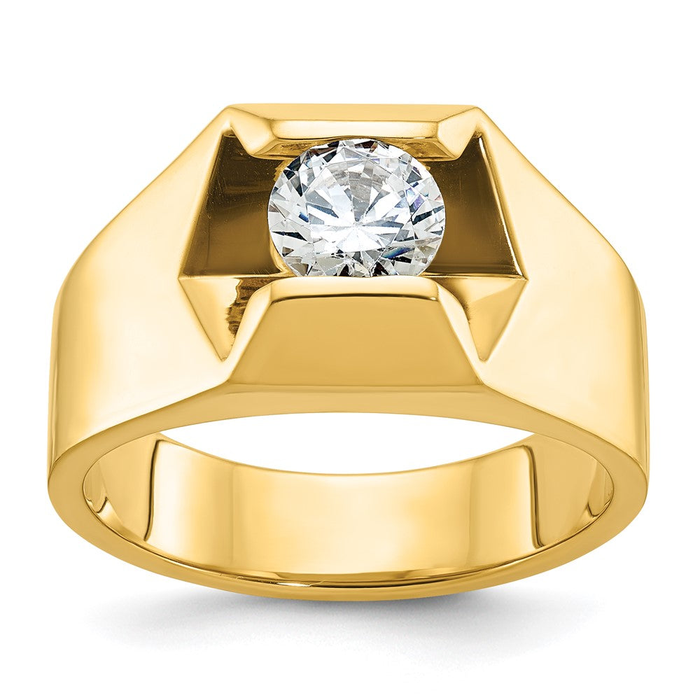 14K Gelbgold Ring mit 1 ct. im Labor gezüchteten Diamanten, VS/SI+ G+, Herren