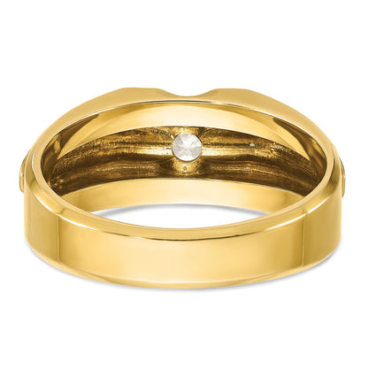 14K Bicolor Herrenring mit 0,5 ct. Labor-gezüchteten Diamanten, VS/SI+ G+, komplett poliert und satiniert