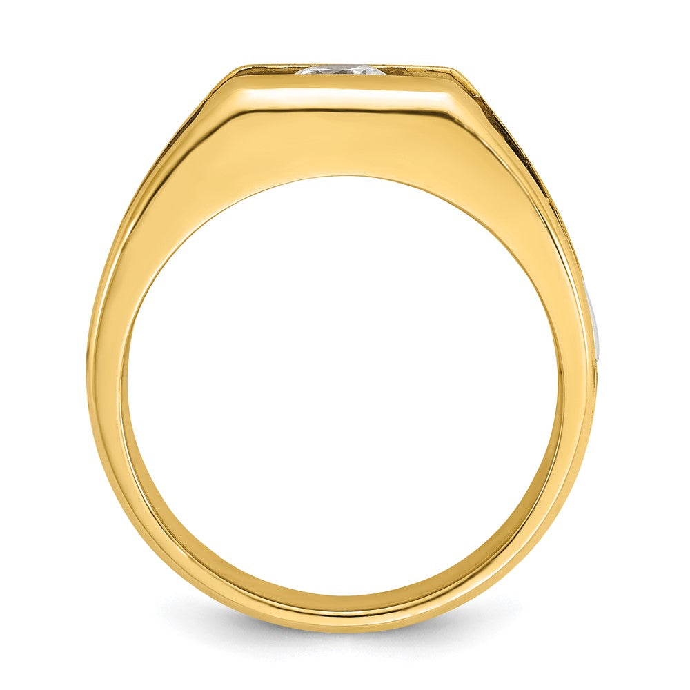 14K Two-Tone Gold Herren-Diamantring mit 0,5 ct