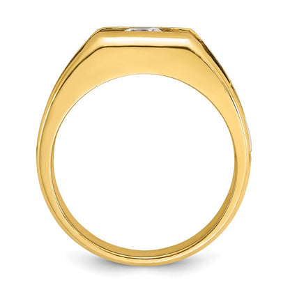 14K Two-Tone Gold Herren-Diamantring mit 0,5 ct
