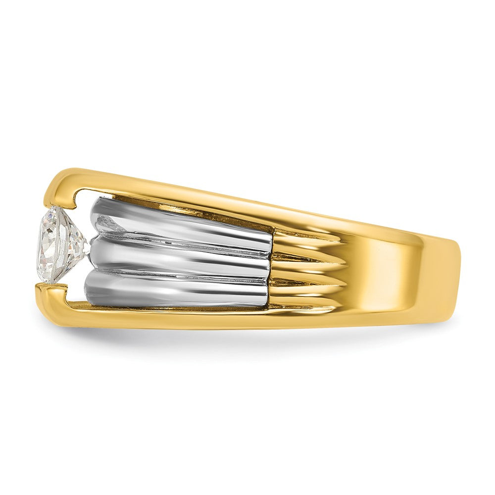 14K Two-Tone Gold Herren-Diamantring mit 0,5 ct