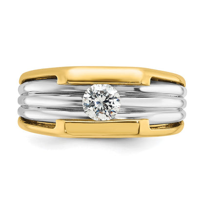 14K Two-Tone Gold Herren-Diamantring mit 0,5 ct