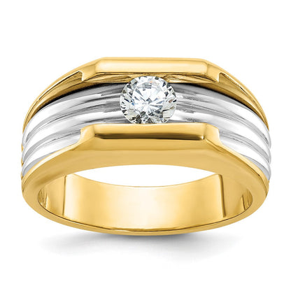 14K Two-Tone Gold Herren-Diamantring mit 0,5 ct