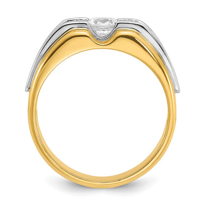 14K Bicolor Gold Herren-Ring mit 0,75 ct. Diamanten, komplett
