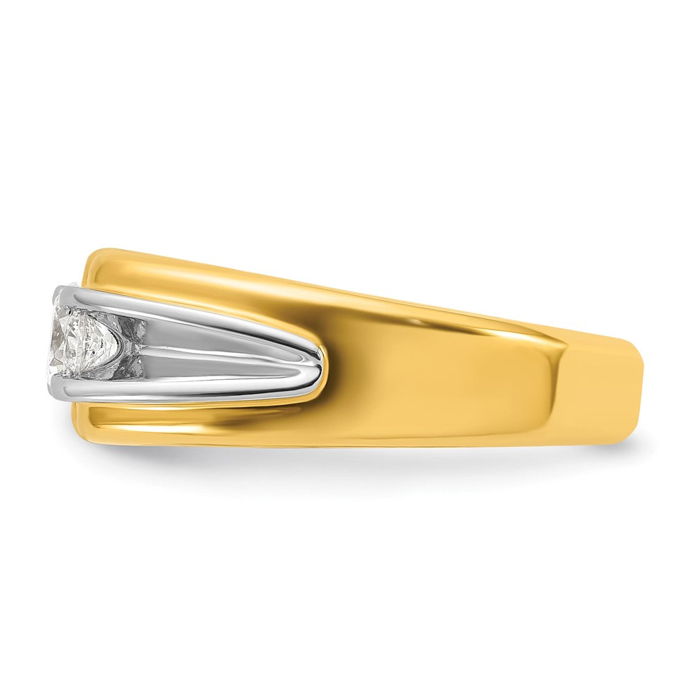 14K Bicolor Gold Herren-Ring mit 0,75 ct. Diamanten, komplett