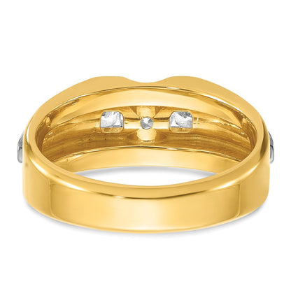 14K Bicolor Gold Herren-Ring mit 0,75 ct. Diamanten, komplett
