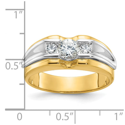 14K Bicolor Gold Herren-Ring mit 0,75 ct. Diamanten, komplett
