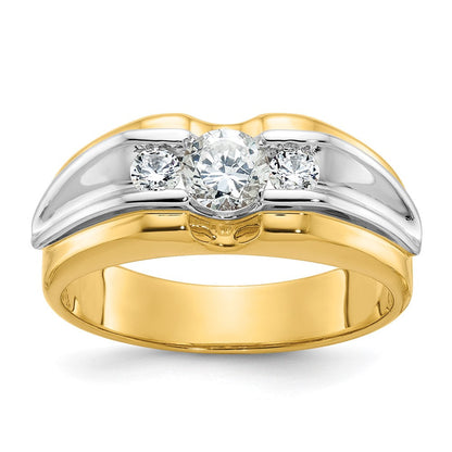 14K Bicolor Gold Herren-Ring mit 0,75 ct. Diamanten, komplett