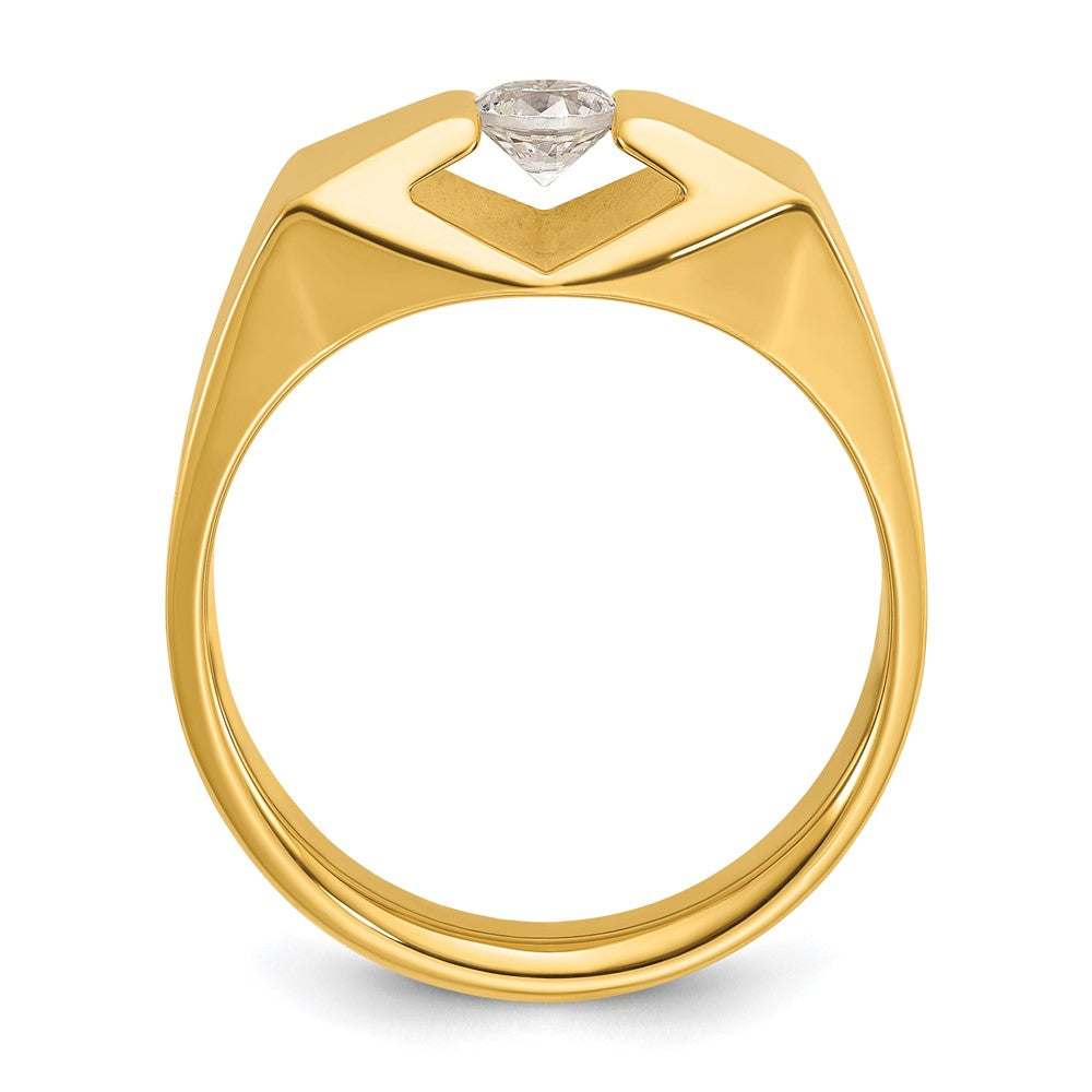 14K Gelbgold Herren-Ring mit 0,33K Diamanten, komplett besetzt