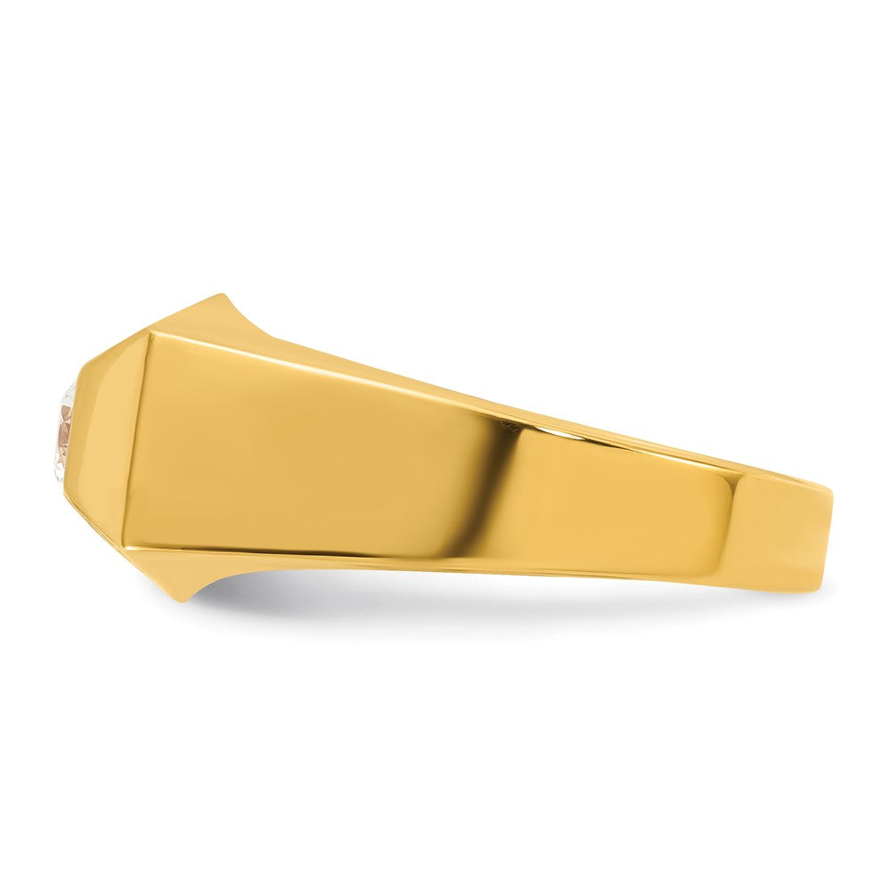 14K Gelbgold Herren-Ring mit 0,33K Diamanten, komplett besetzt