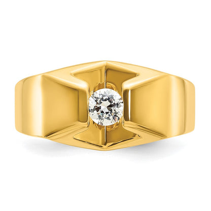 14K Gelbgold Herren-Ring mit 0,33K Diamanten, komplett besetzt