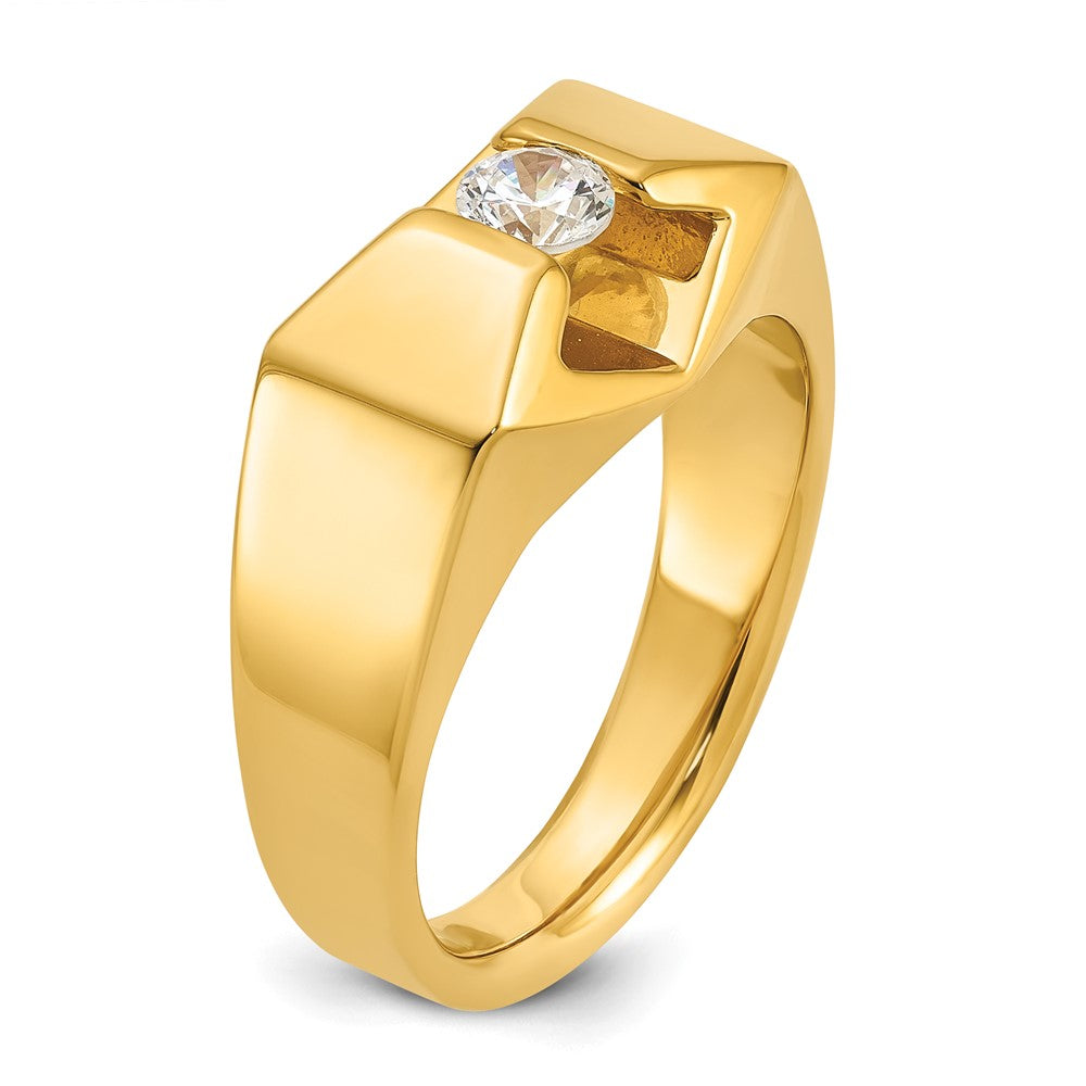 14K Gelbgold Herren-Ring mit 0,33K Diamanten, komplett besetzt