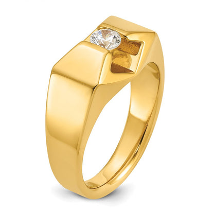 14K Gelbgold Herren-Ring mit 0,33K Diamanten, komplett besetzt