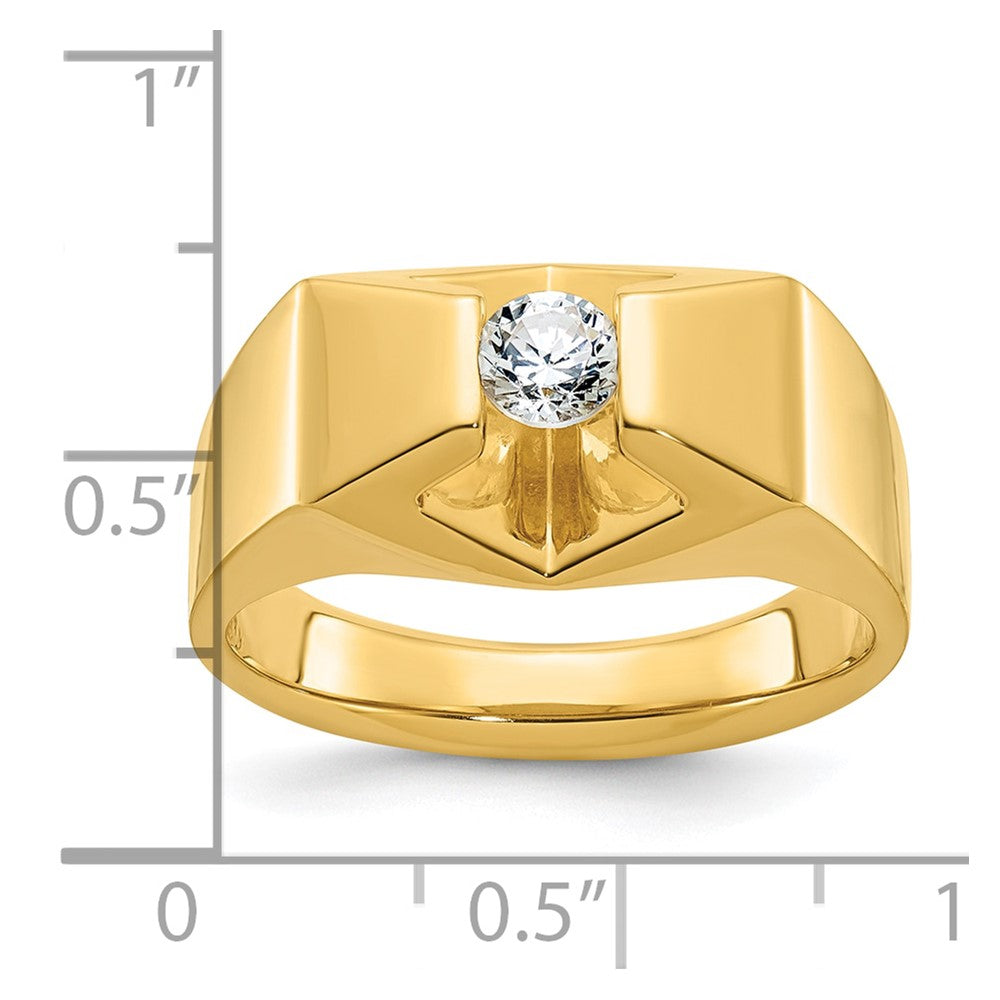 14K Gelbgold Herren-Ring mit 0,33K Diamanten, komplett besetzt