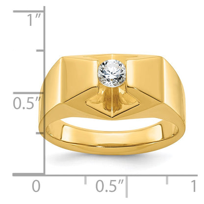14K Gelbgold Herren-Ring mit 0,33K Diamanten, komplett besetzt