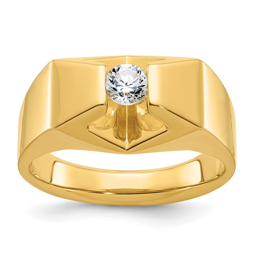 14K Gelbgold Herren-Ring mit 0,33K Diamanten, komplett besetzt