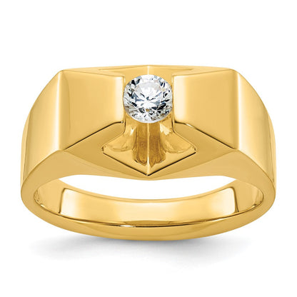 14K Gelbgold Herren-Ring mit 0,33K Diamanten, komplett besetzt