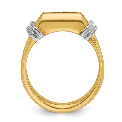 14K Bicolor-Gold Herren-Ring mit 0,5 ct. Diamant
