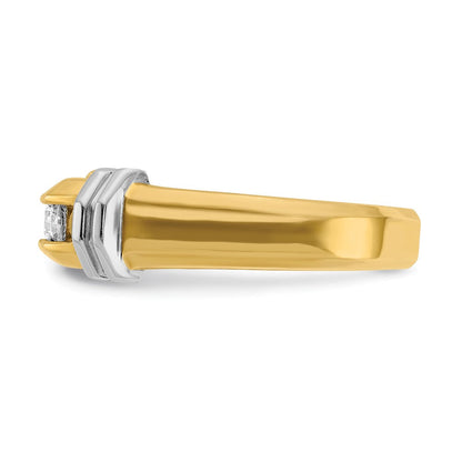 14K Bicolor-Gold Herren-Ring mit 0,5 ct. Diamant