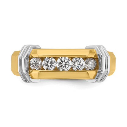 14K Bicolor-Gold Herren-Ring mit 0,5 ct. Diamant