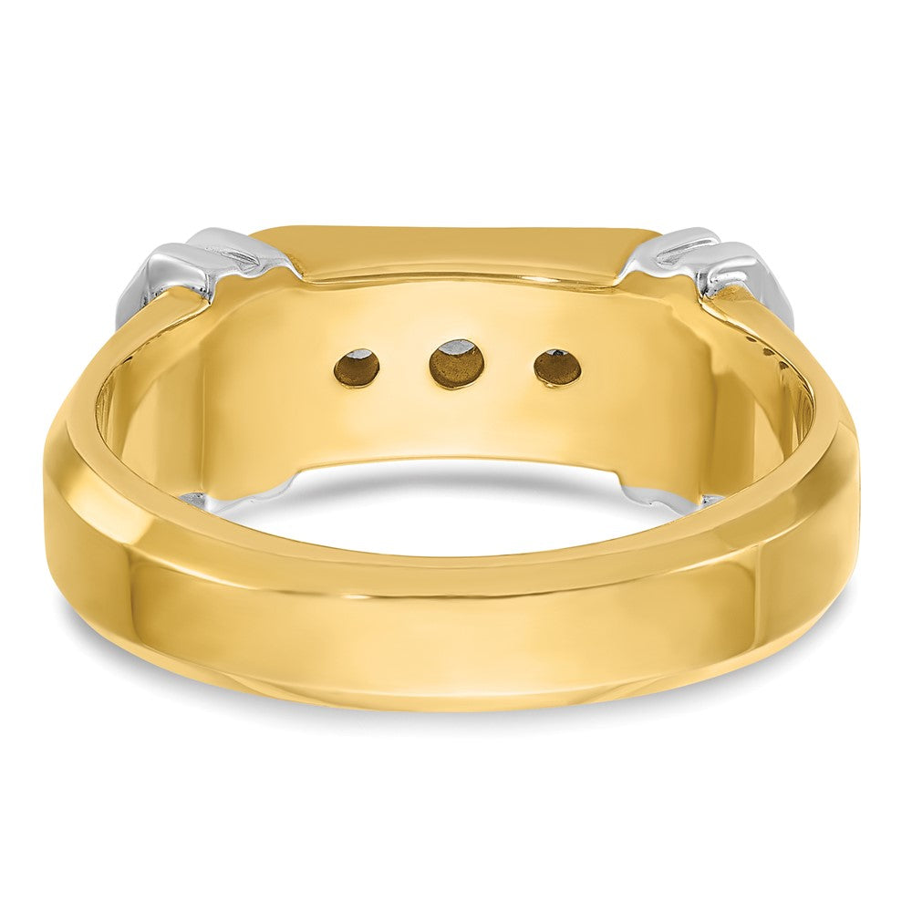 14K Bicolor-Gold Herren-Ring mit 0,5 ct. Diamant