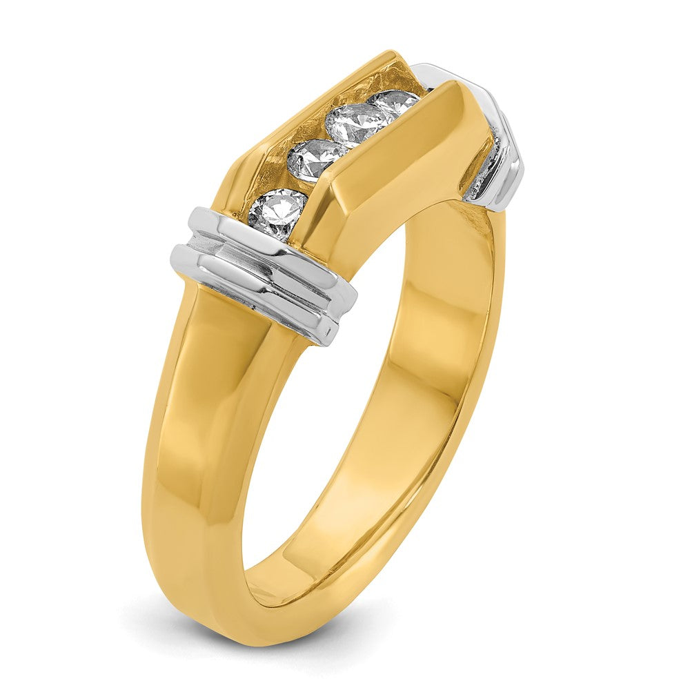 14K Bicolor-Gold Herren-Ring mit 0,5 ct. Diamant