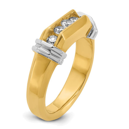 14K Bicolor-Gold Herren-Ring mit 0,5 ct. Diamant