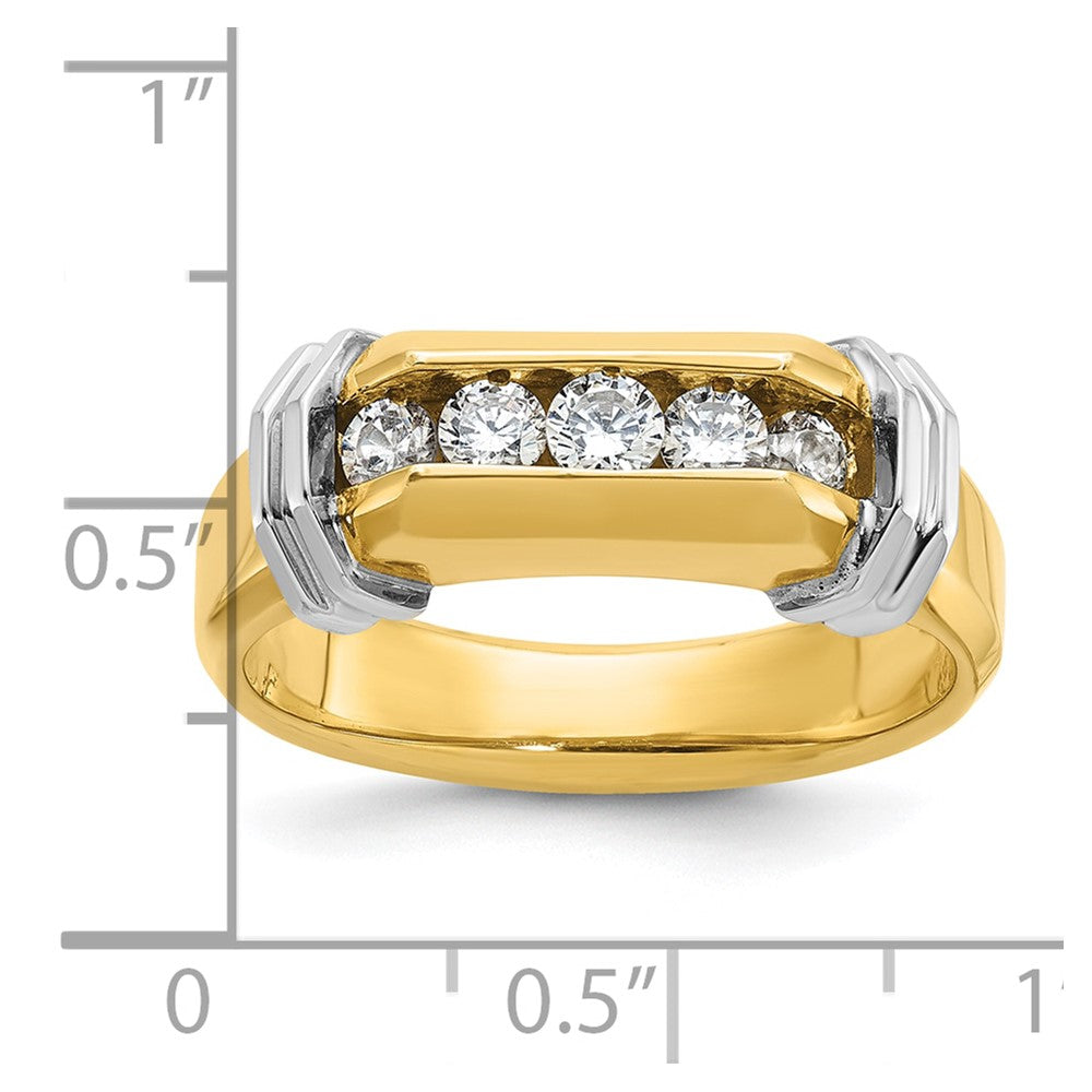 14K Bicolor-Gold Herren-Ring mit 0,5 ct. Diamant