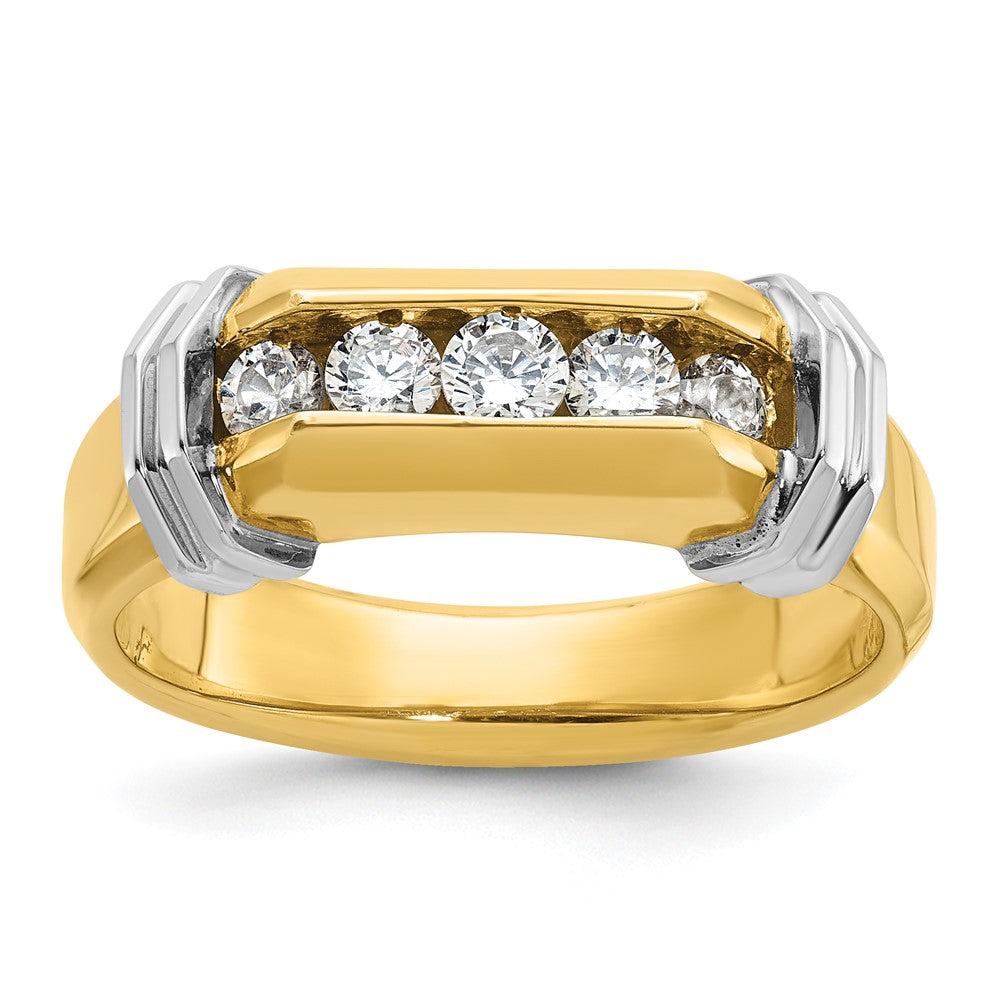 14K Bicolor-Gold Herren-Ring mit 0,5 ct. Diamant