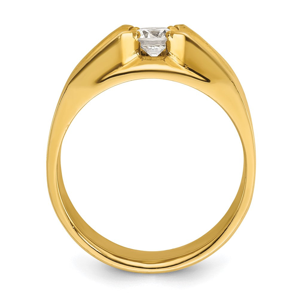 14K Gelbgold Herren-Ring mit 0,5 ct. Diamant