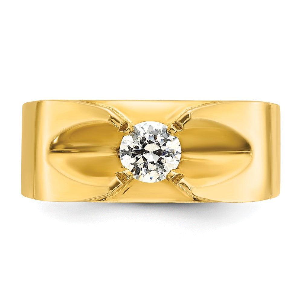 14K Gelbgold Herren-Ring mit 0,5 ct. Diamant