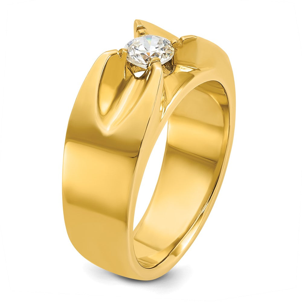14K Gelbgold Herren-Ring mit 0,5 ct. Diamant